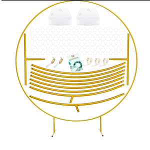 Big 7.2ft Gold Metal Round Balloon Arch kit Decoration,Round Arch Backdorp Stand Kit,for Birthday Party,Wedding Decoration,Baby Shower Party,Graduation Decoration Background