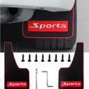 2PCS Car Mud Fender Flaps Splash Guards, Flexible Auto Front and Rear Fender Splash Guards Mud Flaps, Universal Automotive Fender Splash Guards for Car Sedan SUV Truck (Large Sports)