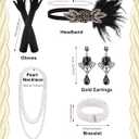 PLULON 6 Pcs 1920s Flapper Great Gatsby Accessories for Women 1920S Women Flapper Accessory Fashion Roaring 20s Costume