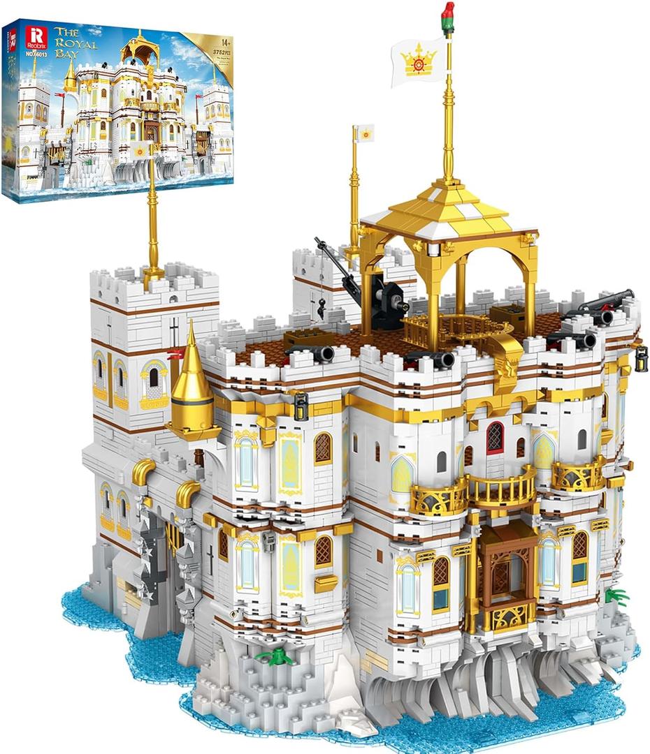 Reobrix Royal Bay Castle Building Sets, Medieval Castle Building Kit 66013, Construction Building Toys for Boys Girls,Collectible Medieval Display Model Creative Gifts for Adults, Kids 14+ (3752PCS)