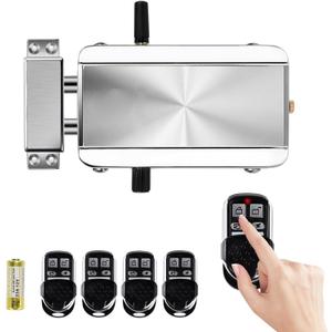 Remote Control Electronic Intelligent Door Lock, Smart Wireless,Electronic Deadbolt Anti-Theft Smart Hidden Door Lock,with 4 Remote Control,Keyless Access Control System for Home
