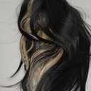 Black Blond Skunk Stripe Wear and Go Glueless Wigs Pre Plucked Pre Cut for Beginners Synthetic Lace Front Wigs With Bangs Long Straight layered Wigs Highlights 26 Inch 3 Seconds to Wear