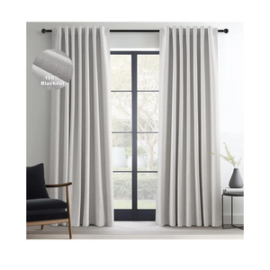 Topfinel Grey Beige Linen Blackout Curtains 84 Inch Long for Bedroom Living Room, Greige Gray Pinch Pleat Back Tab Gothic Moody Viral Drapes Mordern Boho Curtains for Window Dining Room 7 FT