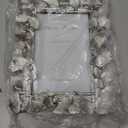 Cuspin 4x6 Silver Picture Frame, Vintage Silver Ornate Leaf Textured Hand-Crafted Resin with Glass Front Antique Photo Frame for Tabletop Display, Retro Design Home Decor