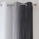 Estelar Textiler Ombre Greyish White and Black Blackout Curtains & Drapes 63 Inch Length 2 Panels for Bedroom, Thermal Insulated Full Light Blocking Grommet Blackout Drapes for Kids Room, 42Wx63L