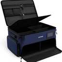 4-Layer Golf Trunk Organizer, Golfer Gifts for Men Women with Separate Ventilated Compartment for 2 Pairs Shoes, Waterproof Car Golf Locker Storage Bag for Golf Gear and Accessories,Blue