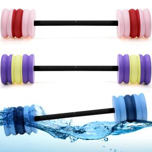 Soulchen 3 Pack Long Aquatic Exercise Dumbbells Pool Exercise Equipment Eva Foam Water Aerobics Equipment With High Density For Weight Loss Water Sport Fitness Tool(Multi-color,Medium)