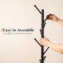 Yoobure Coat Rack Freestanding with Natural Marble Base - Coat Tree with 8 Hooks Heavy Duty Coat Hanger Stand, Metal Coat Rack Stand for Jacket, Hat, Clothes & Bag, Hall Tree Hat Rack for Entryway