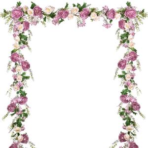 Lvydec 2 Pack Artificial Peony Flower Garland - 6ft Silk Peony Red Flower Garland Arch Flower Vine for Wedding Party Table Decoration (2, Deep Ruby red)