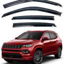 KPY Window Visor Compatible with Jeep Compass 2017-2024, 4PC Rain Guard Side Window Vent Deflectors Tape-On Mugen Style, 2017 2018 2019 2020 2021 2022 2023 2024