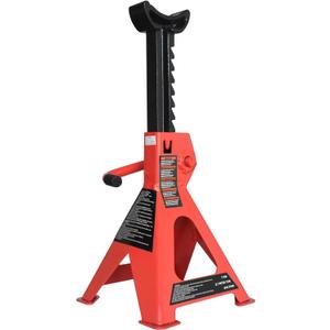 Amazon Basics Steel Jack Auto Stands with 6,000 lb or 3 Ton (2.7 metric Ton) Capacity, 1 Pack, Black and Red