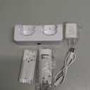 Remote Controller Charger for Wii/Wii U with 2 Pack 2800mAh Rechargeable Battery Pack, 2 Port Charging Station for Wii Controller, Remotes are not Included (5.1 * 2.3 inches, White)