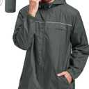 SWISSWELL Rain Jacket Men Waterproof Windbreaker, Lightweight Hooded Raincoat for Daily Casual (X-Large, Dark Grey+packable)