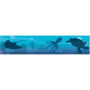 Eureka Seas The Day Blue Marine Animals Decorative Classroom and Bulletin Board Trim for Teachers, 2.25" Wide, 12 Strips for 37 Total Feet