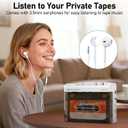 Portable Bluetooth Cassette Tape Player, Cassette Player Recorder,Equipped with Headphone and AUX Ports, Support AUX Line in Record,Built-in Microphone, Powered by DC or AA Battery (White)