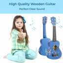 21 Inch Wooden Kids Toddler Child Children Acoustic Guitar Musical Instruments Ideal for 3-9 Year Old Boys Girls Gifts (Blue)