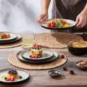 LIANYU Dinnerware Plates and Bowls for 8, 24 Piece Dishes Set, Tidal Khaki | Dishwasher and Microwave Safe, Stoneware Ceramic Dinning Ware Set, Include Dinner Salad Plates and Cereal Bowls