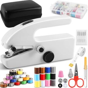 Handheld Sewing Machine for Beginners, Mini Portable Electric Sewing Machine, Easy to Use, Fast Stitch for Fabrics & Clothes, Travel & DIY, Compact & Lightweight