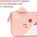 GeekShare Carrying Case Compatible with Switch OLED / Switch 2017, Protective Hard Shell Travel Pouch with Storage for Games & Accessories, Cat Ear