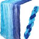 Craftdady 1 Pack Cheesecloth Table Runner, 29.92 x 68.9 Inch Gradient Blue Gauze Boho Rustic Table Runner Soft Polyester Table Cloth Cheese Cloth Sheer Cloth for Wedding Party Clothing Home Decor