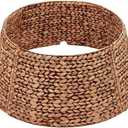 CENBOSS Rattan Christmas Tree Collar, Wicker Tree Skirt & Stand Base Cover (Brown Wash, 24 inch)