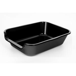 1 Pack of Extra Large Cat Litter Box (ABS Material), Low Entry Senior Litter Pen for Geriatric Kitty Big Cats, Jumbo Pet Safe Litter Boxes Tray for Indoor Pets Potty (Black, 20"L x 15.5"W)