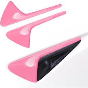 2 Pcs Side Blind Spot Camera Covers for Tesla HW3.0, Compatible with Model 3 and Model Y (Pink, HW 3.0)