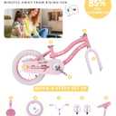 bicystar Girls Bike for Kids Ages 2-8 Years, 12 14 16 18 Inch Kids Bike with Training Wheels, Basket & Streamers, Pink Little Girls Bicycle with Coaster Brake, Birthday Gift