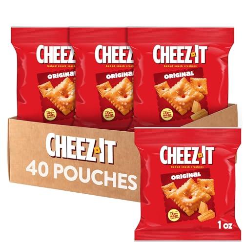 Cheez-It Cheese Crackers, Baked Snack Crackers, Lunch Snacks, Original (40 Packs) Best By 04/21/26