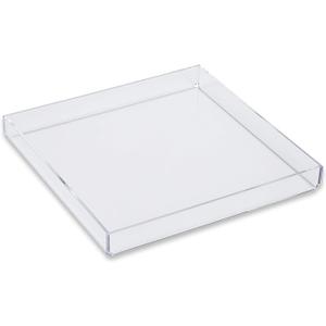 Clear Acrylic Organizer Tray, 8 x 8 Low-Profile Display & Vanity Tray – BPA-Free, Bathroom, Desk, Decor & Serving (Dry Use Only) 