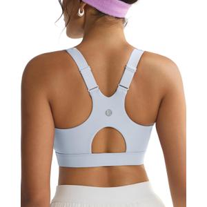 RUNNING GIRL Sports Bra for Women,Adjustable Straps Sports Bras High Support Sports Bra with Sewn in Pads(3100_Grey_XXL) (Gray)