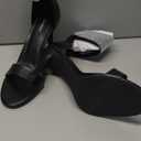 Women's High Heel Sandals Open Toe Ankle Tie Dressy Heeled Sandals for Prom, Party, Evening Events, 3.93 Inch Comfortable Thin Block Heels (11, Black)