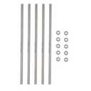 M8x250mm Fully Threaded Rod Studs Long Metric Threaded Screw 304 Stainless Steel Right Hand Threads All Threaded Rod Studs for Anchor Bolts Clamps Hangers U-Bolts 5 Pack