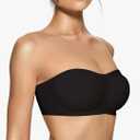 OEAK Womens Strapless Bras Push Up Bandeau Bra Non Slip Wireless Supportive Padded Bras Seamless Comfortable Tube Bra