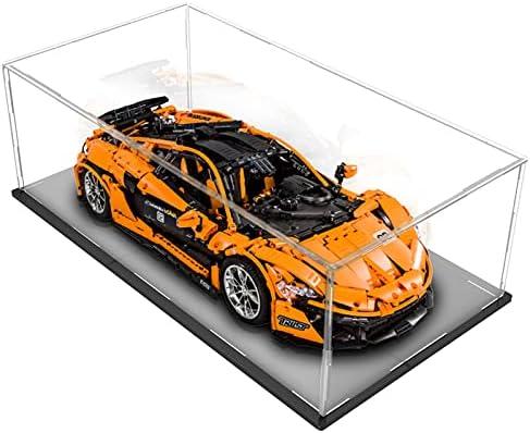 Clear Acrylic Display Case for 1:18 Scale Vehicle Model, for Lego 42138 92177 Collectibles, Assemblable Dustproof Showcase, Countertop Box for Diecast Car(13x7.1x6 inch;33x18x15 cm)