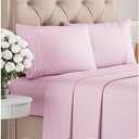 Full Size 4 Piece Sheet Set - Comfy Breathable & Cooling Bed Sheets Set - Hotel Luxury Bedding for Women, Men, Kids, Teens, Boys & Girls - Deep Pockets, Soft and Wrinkle Free - Oeko-Tex - Light Pink