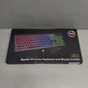 Wireless Keyboard and Mouse Combo, RGB Backlit, Rechargeable & Light Up Letters, Full-Size, Soft Typing, Sleep Mode, 2.4GHz Quiet Keyboard Set for Mac, Windows, Laptop, PC, Trueque (Black)