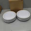 BESTSTAR 100PCS White Plastic Plates for Party, 10.25 Inch Disposable Plates with Gold Rim, Heavy Duty Dinner Plates for Party, Wedding and Birthday