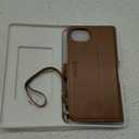 TUCCH Wallet Case for iPhone 16e, [Removable] 2 in 1 [Wrist Strap] [Wireless Charging] RFID Blocking 4 Card Slot PU Leather Cover, Magnetic Detachable Stand Folio for iPhone 16e (6.1"), Brown