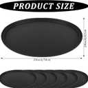 6 Pcs 24 Inch x 29 Inch Large Restaurant Serving Trays, Black PP Plastic Non Slip Tray,Oval Plastic Food Serving Tray with Raised Edges for Home Kitchen Restaurant Cafeterias Fast Food Service
