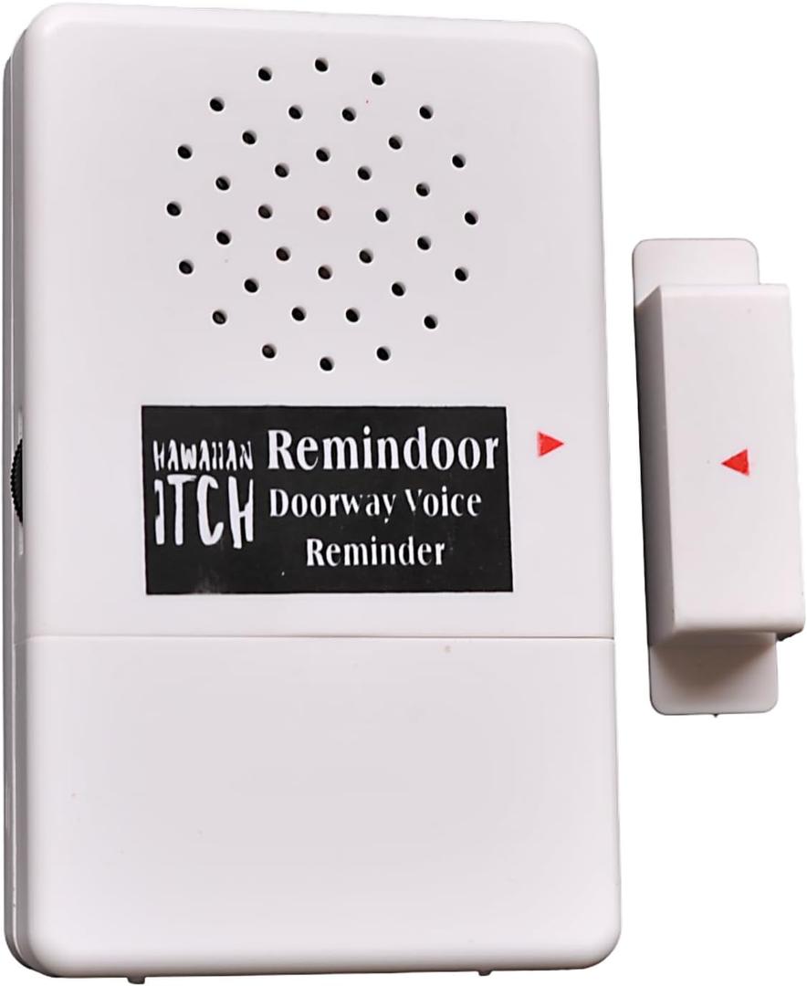 Remindoor. Open Door Alarm, with Verbal Voice, Reminding You to Take Your Keys, Wallet, Cell Phone, and is Stove Off. for Seniors and Forgetful People On The Go. by Hawaiian Itch.