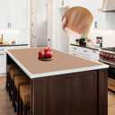 2MM Thick Large Silicone Mat, 47.2"x23.6"(120cmx60cm) Silicone Mats for Kitchen Counter, Heat Resistant Mat, Non-Slip Kitchen Counter Mat, Waterproof Countertop Protector for Craft, Translucent Brown