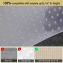 36x 48 Carpet Floor Mat for Office Chair, Clear Desk Chair Floor Mat for Carpet for Medium/Low Pile, HeavyDuty Chair Mats for Carpeted Floors, Studded Desk Mat for Carpets for Homes and Offices