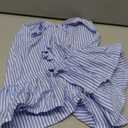 Girls Bowknot Tank Tops Sleeveless Striped Shirts Cotton Peplum Babydoll Top Size: 7-8 Years