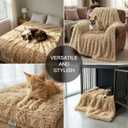 PJYuCien Dog Blankets for Small Dogs Washable - Fluffy Fuzzy Cat Blanket for Couch, Puppy Throw for Furniture with Polyester Fleece, Super Soft Plush for Pet Kitten Doggy, Brown, 24" x 32"