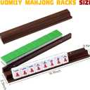 Wooden Mahjong Racks with Pushers Set of 4, Mahjong Pushers and Racks for Mahjong, Mexican Train, Dominoes