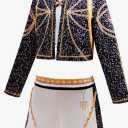 WOPLAY Girls Singer Costume Kids Costumes Outfit Anime Suits Movie Idol Teens Costumes for Birthday Stage Performance 9-10Y