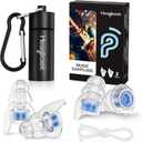 Hearprotek Concert Ear Plugs, 2Pairs Reusable high Fidelity Musician Ear Plugs for Concerts Loud Music-Noise Reduction Ear Protection earplugs for Rave,Festival,Music,Tinnitus Relief (Blue)