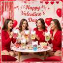 60 Set Valentines Drink Pouches with Straw 17 oz Hearts Plastic Drink Pouches for Adults Alcohol Clear Reclosable Juice Beverage Bag for Valentine's Day Wedding Birthday Party Supplies(Heart)