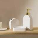 Boho Ceramic Bathroom Accessories Sets 3 Pcs Arch Style Bathroom Accessories for Countertop, Soap Dispenser, Toothbrush Holder Soap Holder Decor for Modern Home Decor